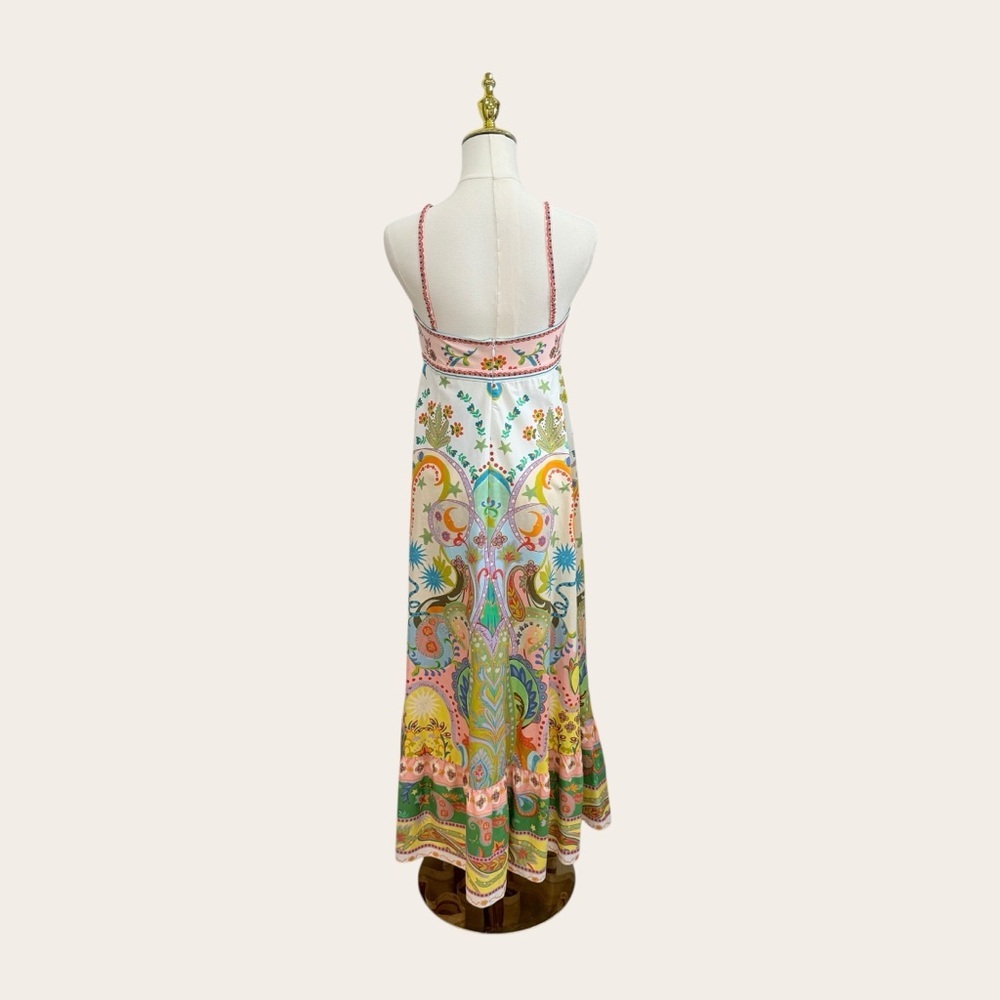 Antonio Melani Anne Celestial Print Square Neck Sleeveless A-Line Maxi Dress NWT - Picture 11 of 15